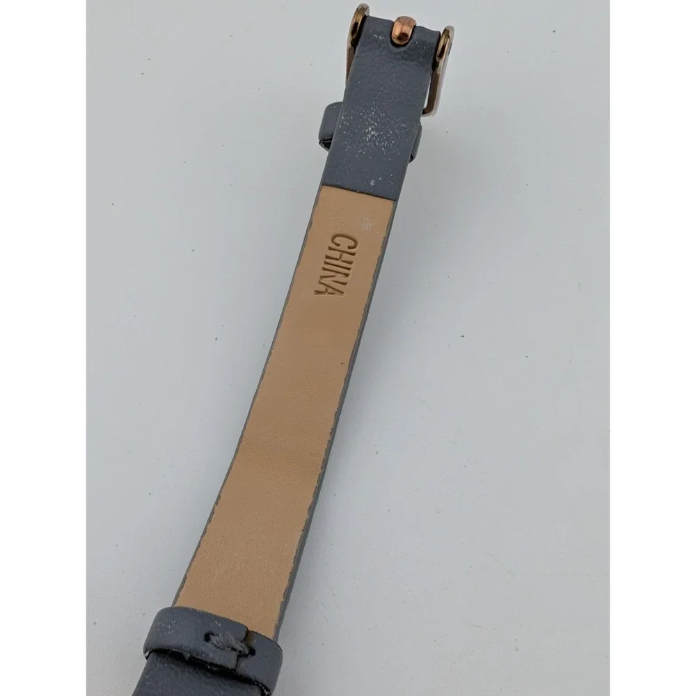 Time & Tru Watch Women Crystal Accents 30mm Rose Gold‎ Case Gray Band- Working